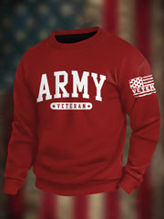 Men's Veterans Day Print Crew Neck Sweatshirt