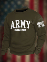 Men's Veterans Day Print Crew Neck Sweatshirt