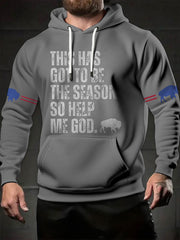 Men's Football Lover Buffalo Printed Hoodie