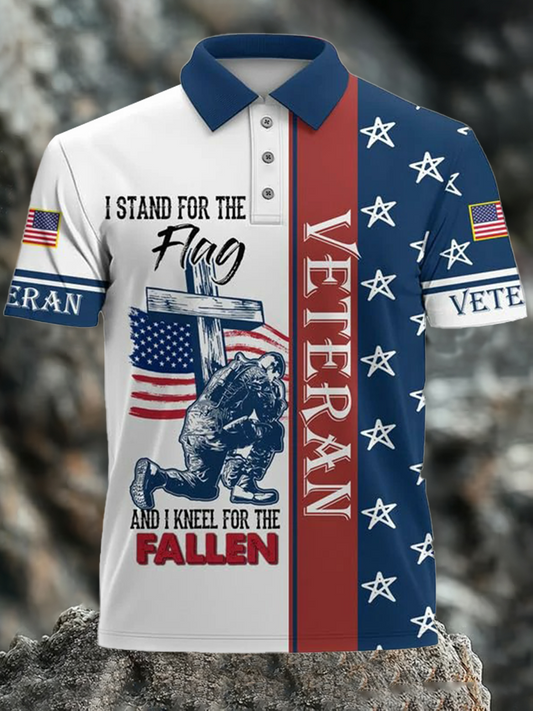 Men's American Flag Veterans Day Printed Shirt