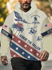 Men's American Flag Veterans Day Printed Hoodie