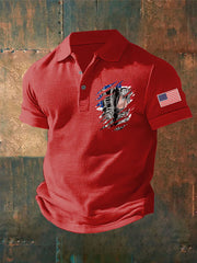 Men's American Flag Veterans Day Printed Shirt