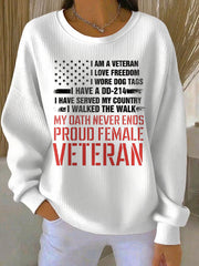 Women's Female Veteran Printed Sweatshirt