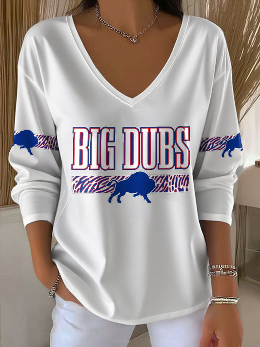 Women's Buffalo Football Lover Printed Tops