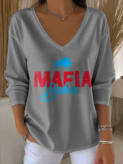 Women's Buffalo Football Lover Printed Tops