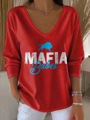 Women's Buffalo Football Lover Printed Tops