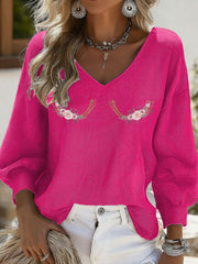 Women's Breast Cancer Awareness Print Casual T-Shirt gracestitchs
