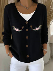 Women's Breast Cancer Awareness Print Casual Cardigan