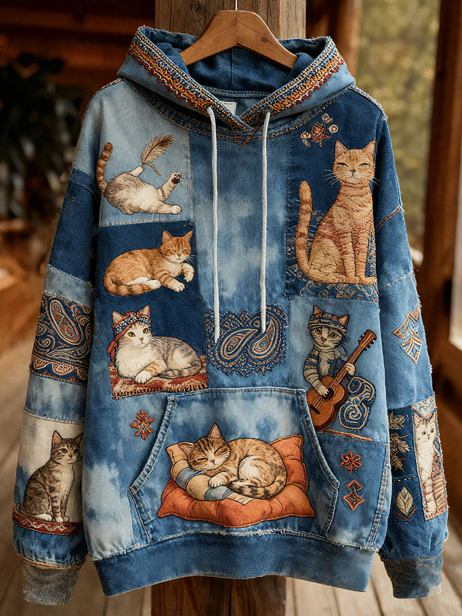 Women's Autumn Cats Hoodies gracestitchs