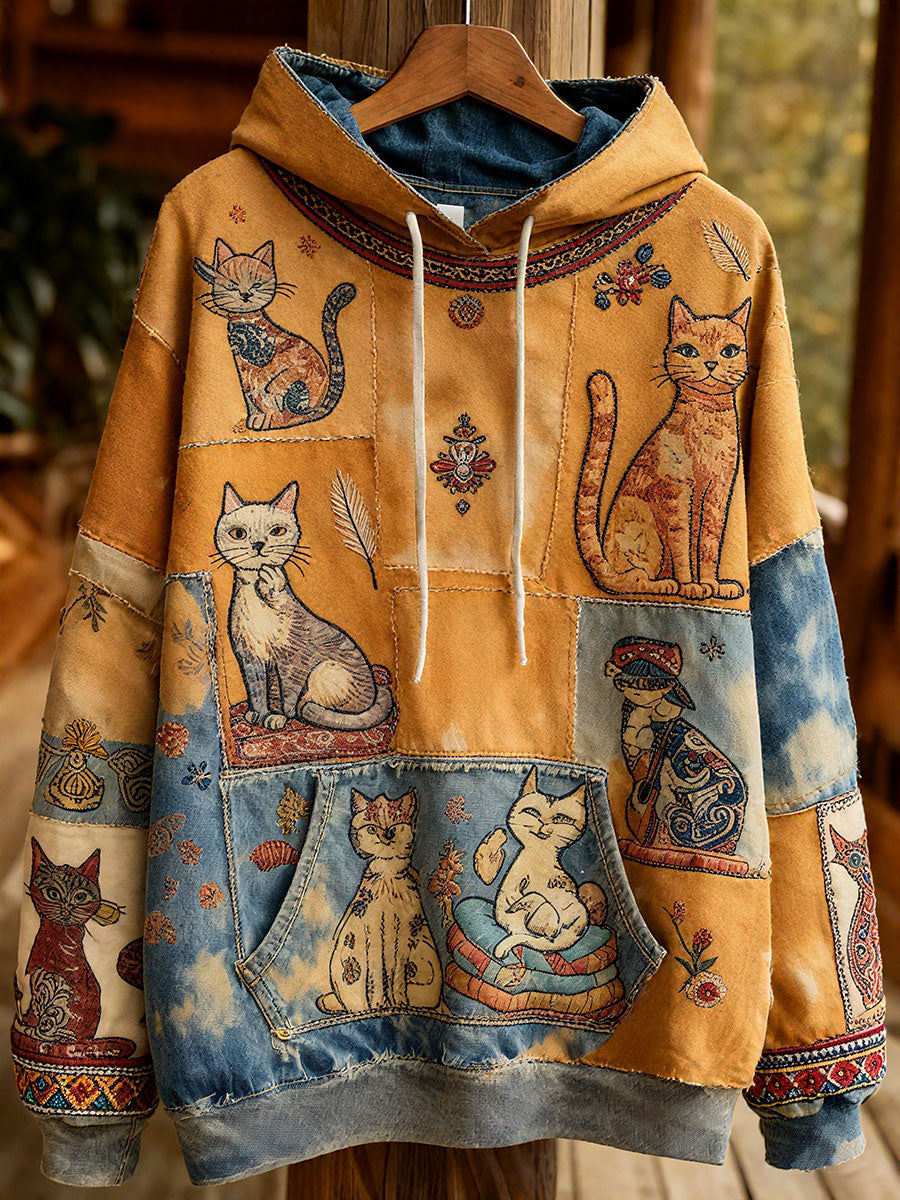 Women's Autumn Cats Hoodies gracestitchs