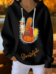 Women's Autumn Art Thanksgiving Printed Hoodie