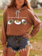 Women's You Know Why I'm Here Deviled Eggs Thanksgiving Hoodie