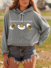 Women's You Know Why I'm Here Deviled Eggs Thanksgiving Hoodie