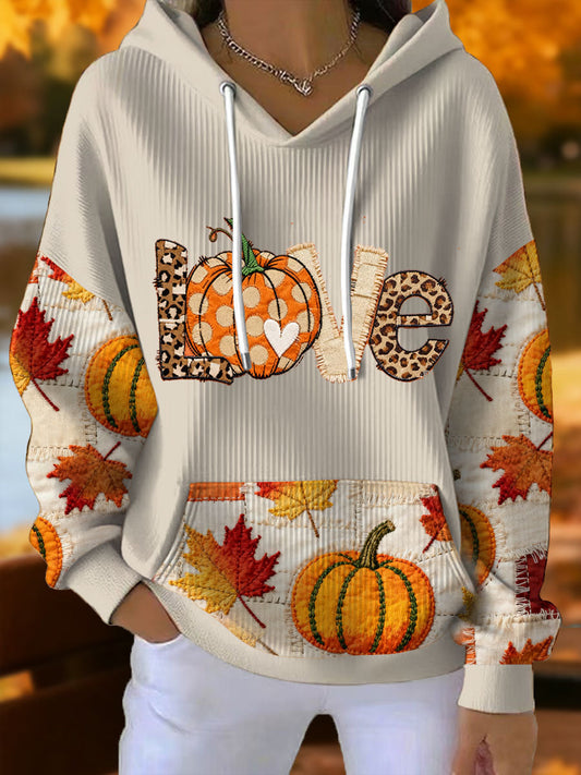 Women's Autumn Art Thanksgiving Printed Hoodie