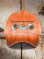 Unisex Resort You Know Why I'm Here Deviled Eggs Thanksgiving Print Hat
