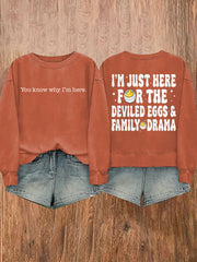 Women's You Know Why I'm Here Deviled Eggs Thanksgiving sweatshirt