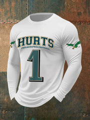 Men's Philadelphia Football Fans Lovers Gameday Casual V-Neck Long-Sleeve T-Shirt