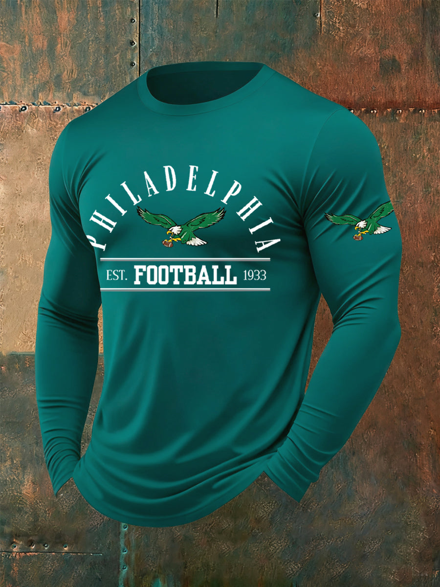 Men's Philadelphia Football Fans Lovers Gameday Casual Long Sleeve T-Shirt gracestitchs