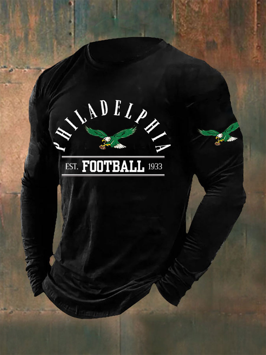 Men's Philadelphia Football Fans Lovers Gameday Casual Long Sleeve T-Shirt gracestitchs