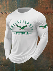 Men's Philadelphia Football Fans Lovers Gameday Casual Long Sleeve T-Shirt gracestitchs