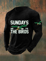 Men's Sundays Are For The Birds Football Fans Lovers Gameday Casual Long Sleeve T-Shirt gracestitchs