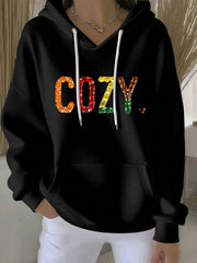 Women's Thanksgiving Print Casual Hoodie