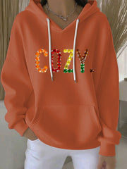 Women's Thanksgiving Print Casual Hoodie