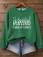 Women's Thanksgiving Print Sweatshirt