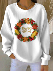 Women's Thanksgiving Print Casual Sweatshirt