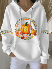 Women's Thanksgiving Print Casual Hoodie