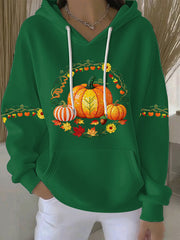 Women's Thanksgiving Print Casual Hoodie