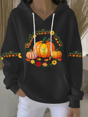 Women's Thanksgiving Print Casual Hoodie