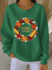 Women's Thanksgiving Print Casual Sweatshirt