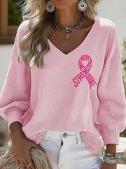 Women's Hope Strength Love Courage Breast Cancer Awareness Tops gracestitchs