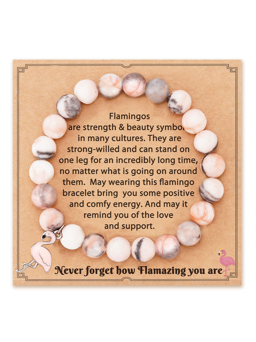 Women's Breast Cancer Pink Flamingo Bracelet gracestitchs
