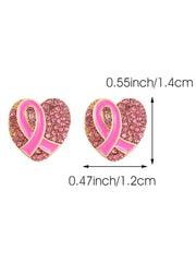 Women's Breast Cancer Awareness Pink Ribbon Earrings