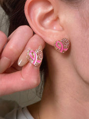 Women's Breast Cancer Awareness Pink Ribbon Earrings