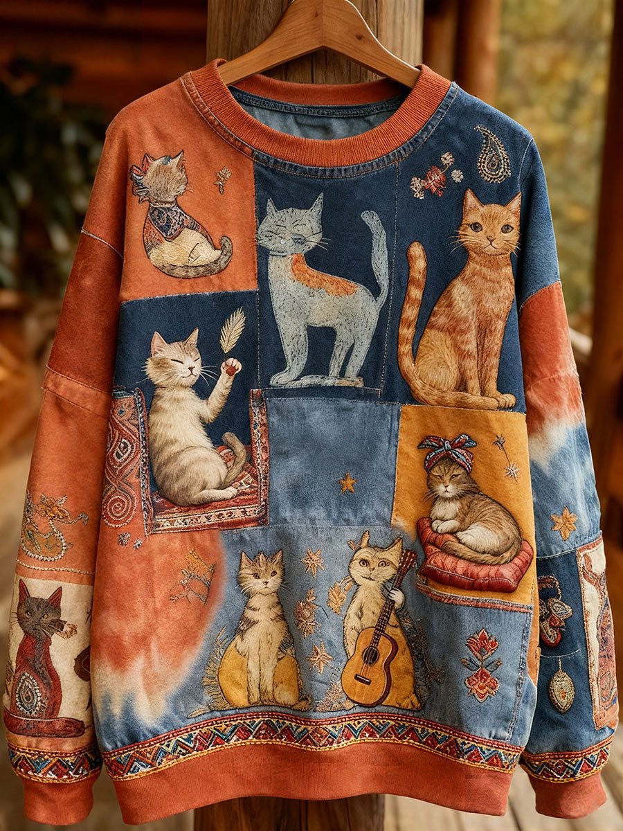 Women's Autumn Cats Sweatshirts gracestitchs