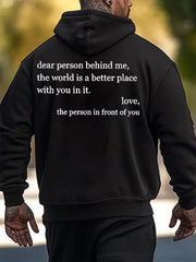 Men's Dear Person Behind Me You Are Enough Printed Hoodie Sweatshirt