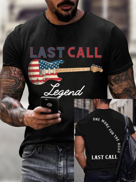 Men's Last Call Country Music Fan Print short-sleeved T-shirt