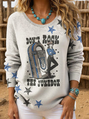 Women's Last Call Country Music Fan Print round neck ribbed top