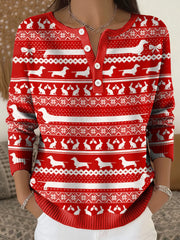 Women's Cute Dachshund Knit Sweater gracestitchs