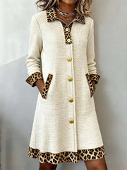 Women's Leopard Print Patchwork Cardigan Dress gracestitchs