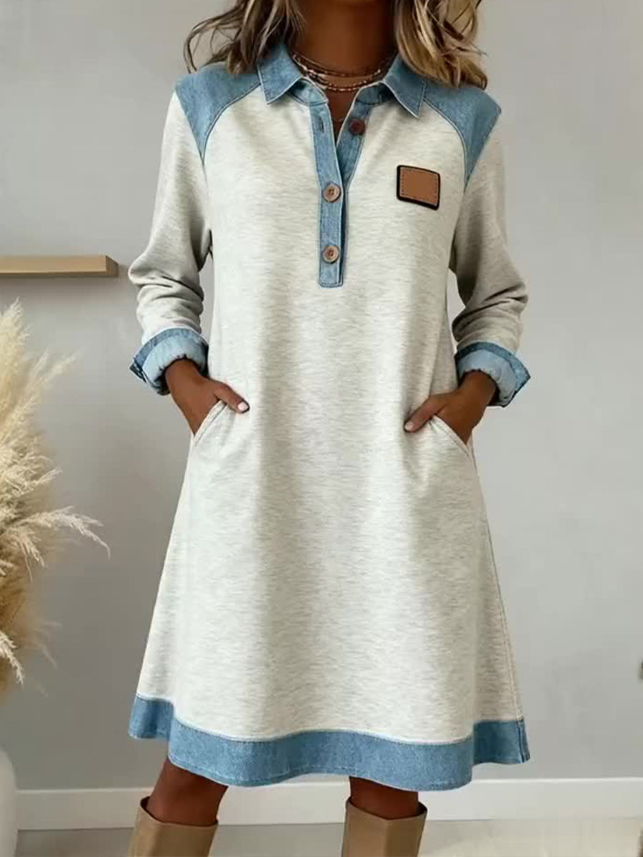 Women's Fashion Patchwork Design Dress gracestitchs