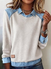 Women's Patchwork Design Casual Top gracestitchs