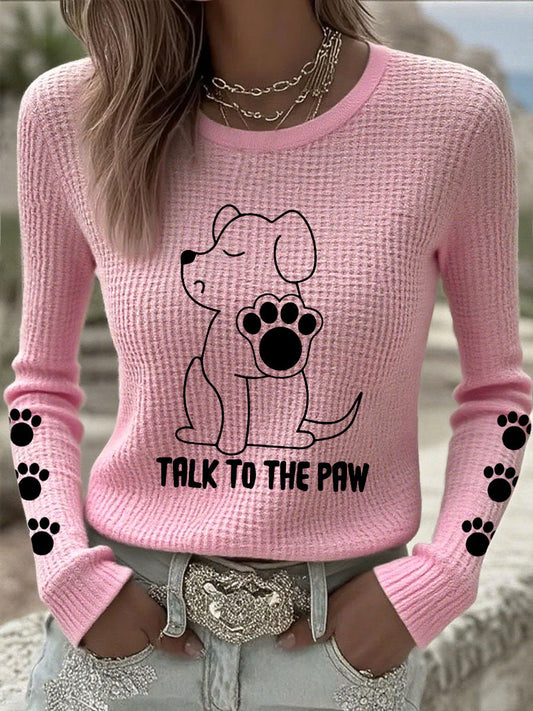 Women's 'Talk to the Paw' Long Sleeve Tops gracestitchs