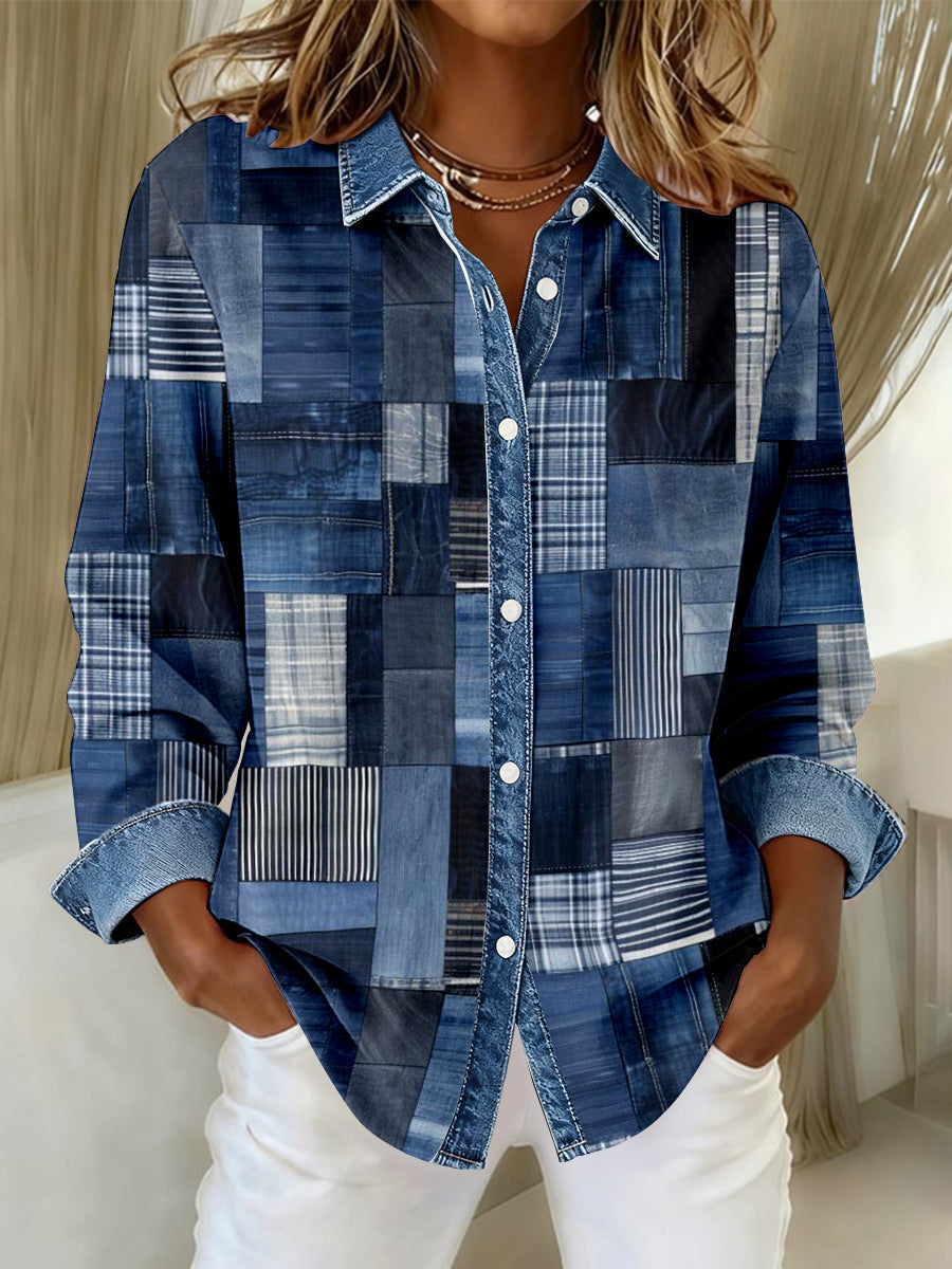Women's Vintage Patchwork Art Shirt gracestitchs