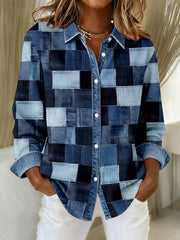 Women's Fashion Patchwork Design Shirt gracestitchs