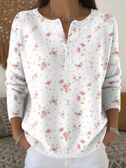 Women's Breast Cancer Pink Print Knit Top gracestitchs