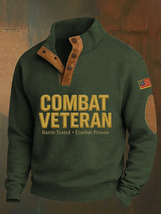 Men's Combat Veteran Print Casual Pullover